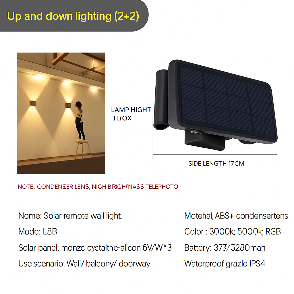 applique murale solaire led extérieure étanche pour jardin - vue 12 sur 13