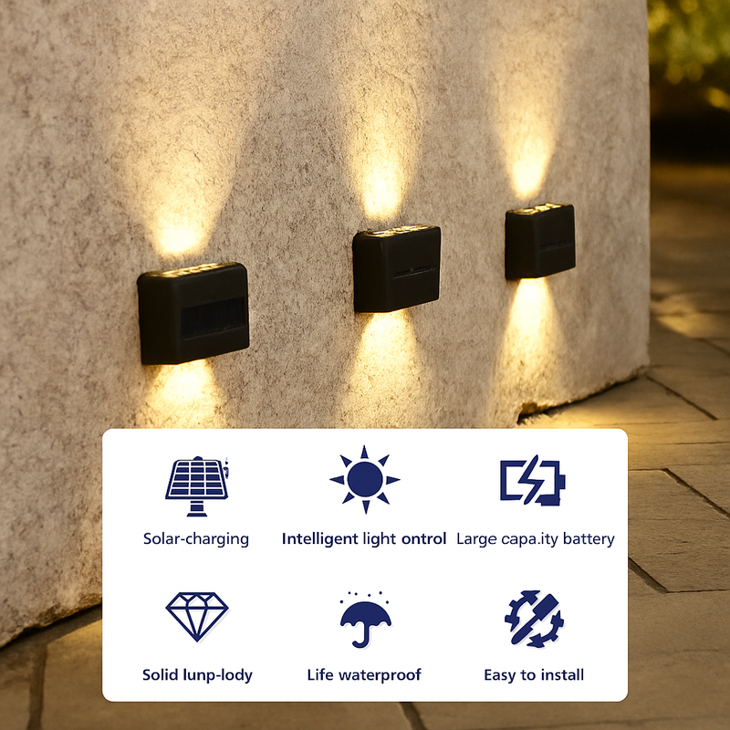 applique murale solaire étanche pour décoration extérieure jardin