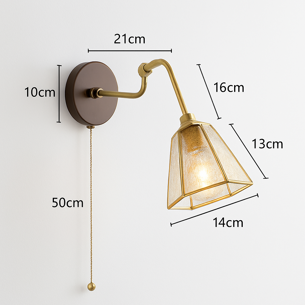 applique murale vintage avec chaîne et base en bois - vue 17 sur 23