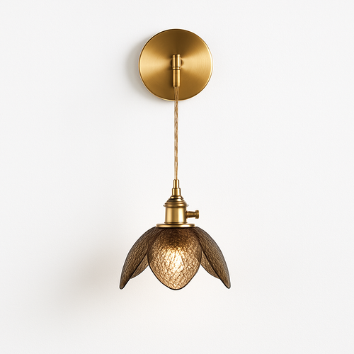 applique murale vintage en verre avec interrupteur à tirette