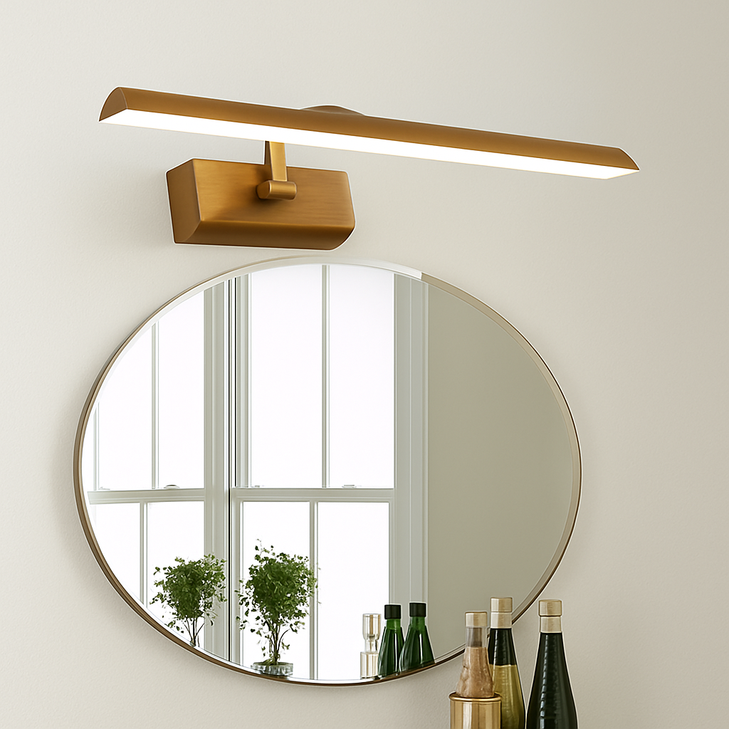 applique murale vintage triangle led lumière cosmétique bronze - vue 4 sur 7
