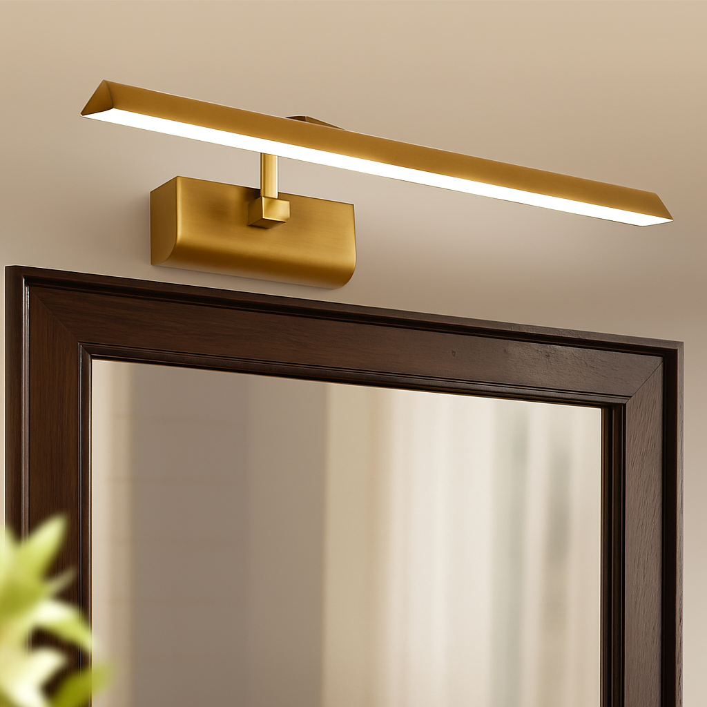 applique murale vintage triangle led lumière cosmétique bronze - vue 5 sur 7