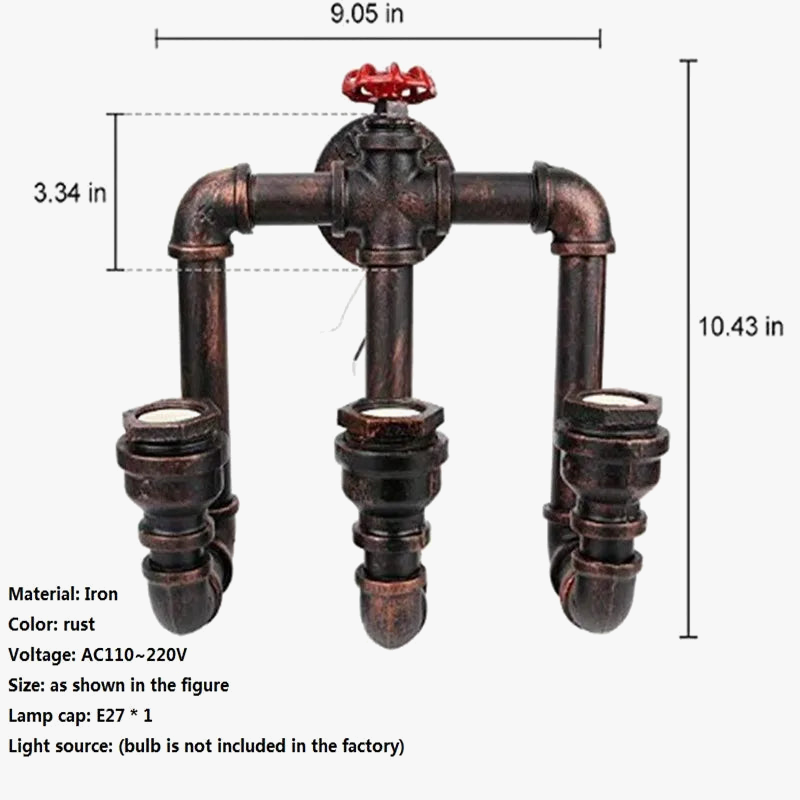 applique murale vintage à valve pour un éclairage industriel décoratif