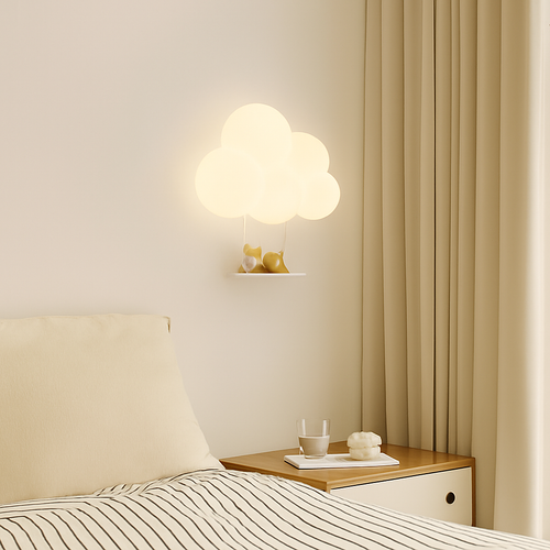 appliques murales led minimalistes singe lapin nuage pour enfants - vue 4 sur 13