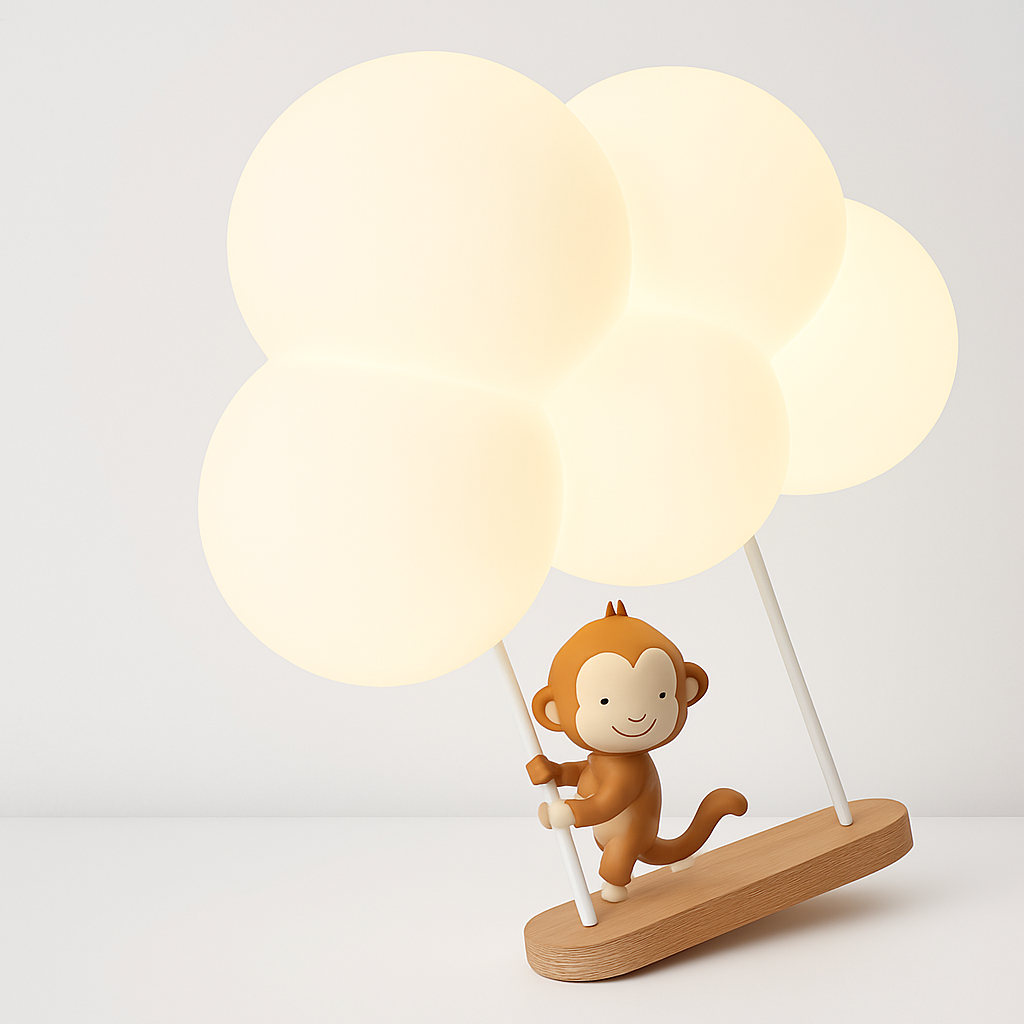 appliques murales led minimalistes singe lapin nuage pour enfants - vue 6 sur 13