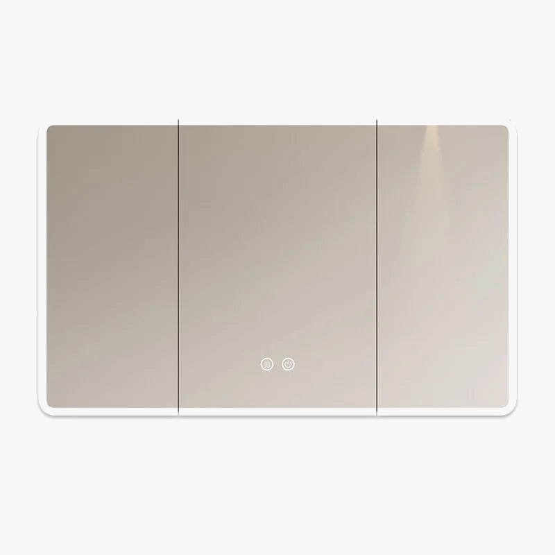 armoire circulaire en aluminium avec miroir éclairage intelligent et rangement