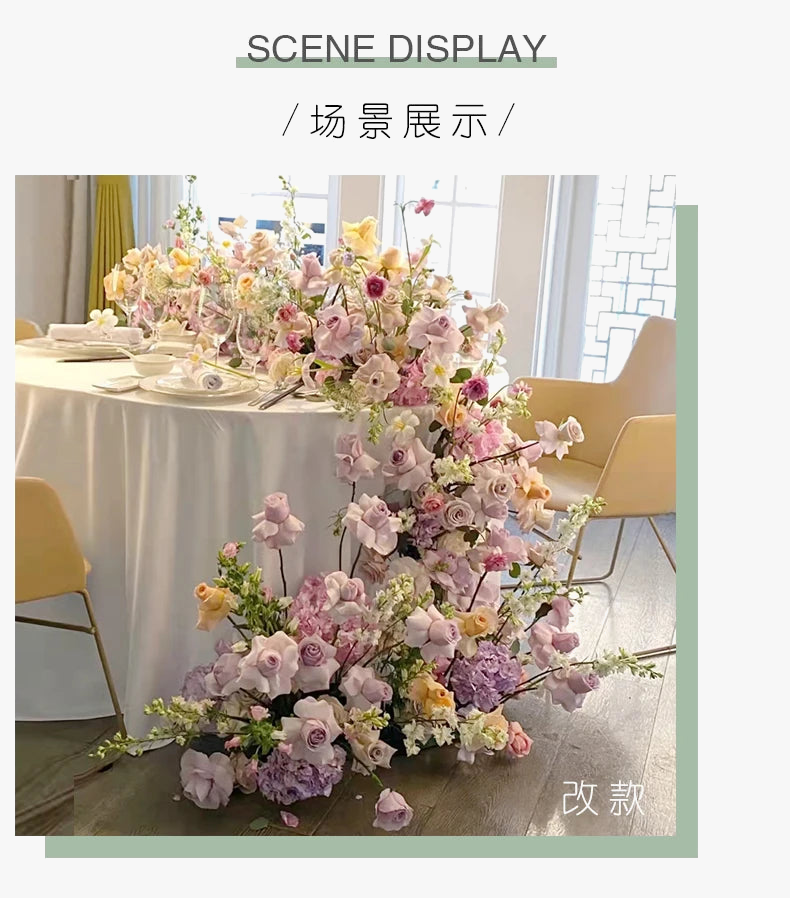 arrangement de fleurs artificielles pour décoration de mariage et événements