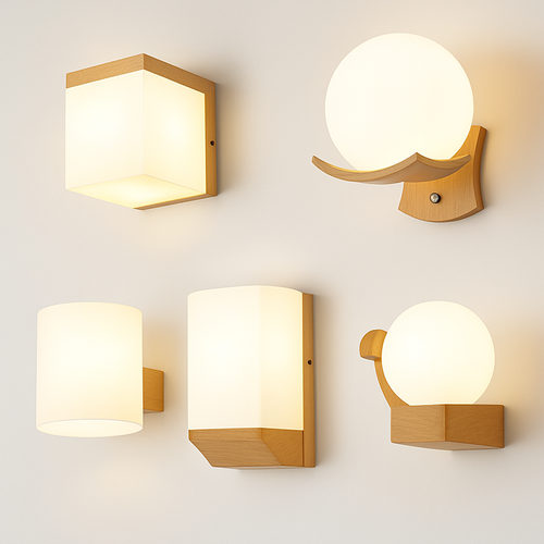 artpad applique murale scandinave bois abat-jour verre décoration intérieure led