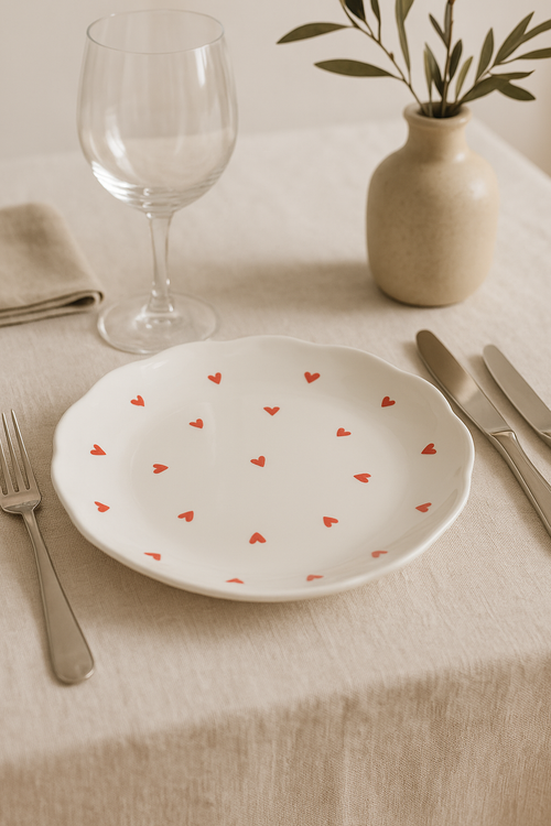 Assiette a gateau ceramique style coreen motif floral - vue 2 sur 2