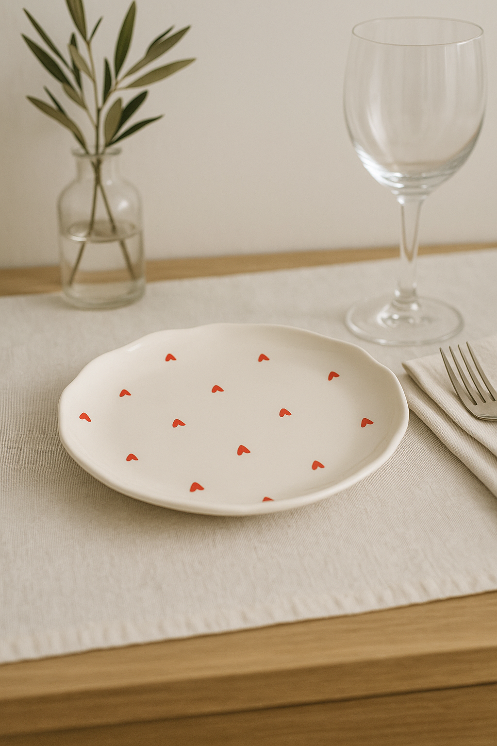Assiette a gateau ceramique style coreen motif floral
