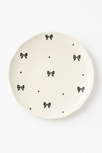 assiette a gateau ceramique style coreen motif floral