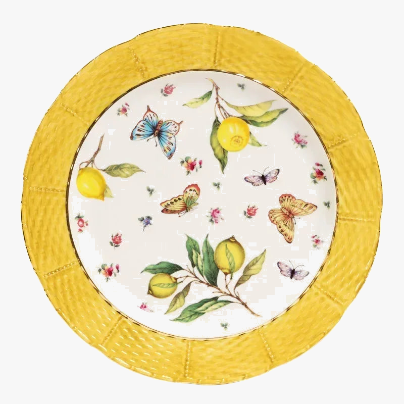 Assiette céramique motif citron style européen cuisine