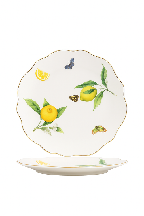 Assiette ceramique motif citron style europeen elegante table - vue 2 sur 2