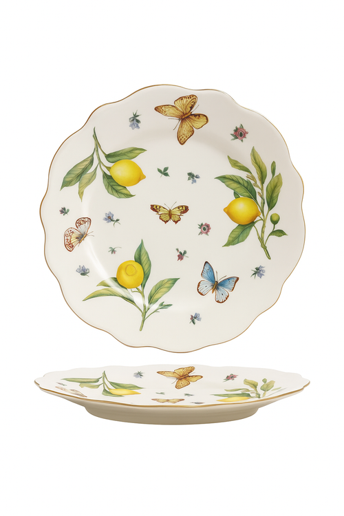 Assiette ceramique motif citron style europeen pour cuisine - vue 2 sur 2