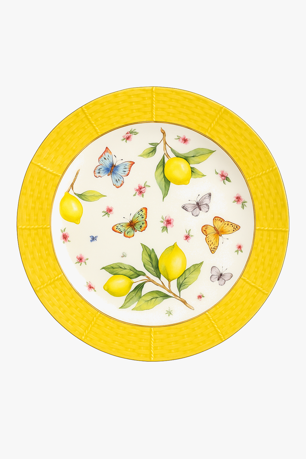 Assiette ceramique motif citron style mediterraneen cuisine