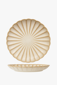 Assiette ceramique ronde style retro pour legumes