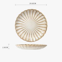 Assiette ceramique ronde style retro pour legumes
