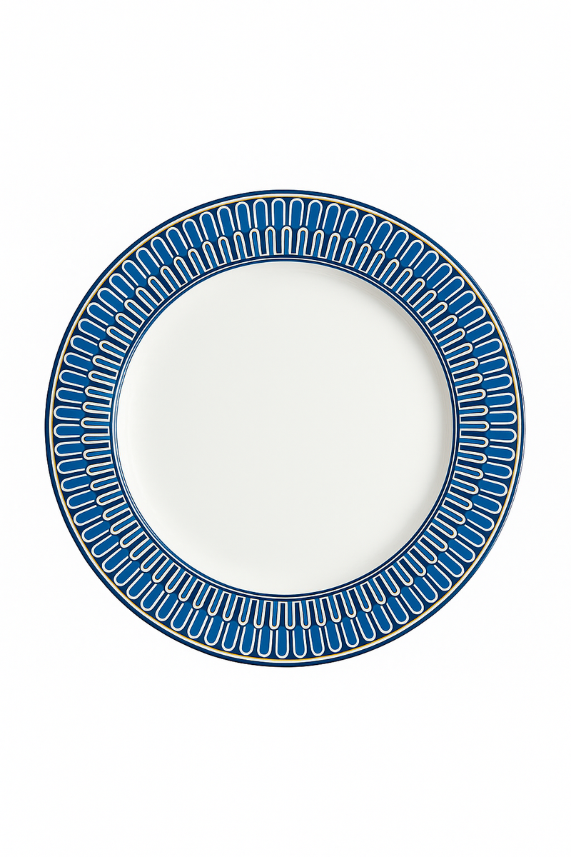 Assiette ceramique style europeen motif blue seal luxe