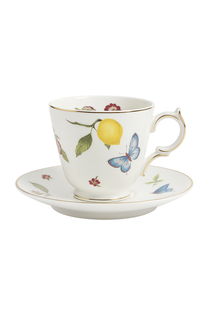 Assiette céramique style européen motif citron élégant table