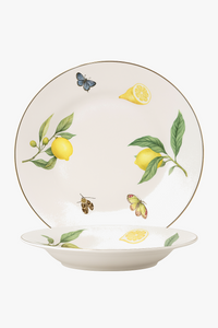 Assiette ceramique style europeen motif citron elegante