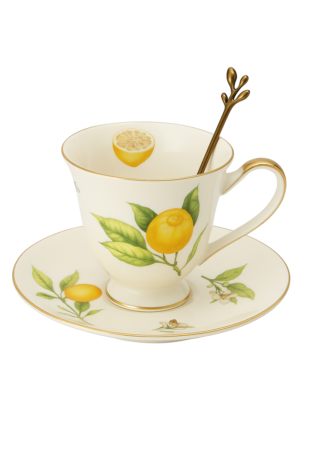 Assiette ceramique style europeen motif citron table - vue 2 sur 2