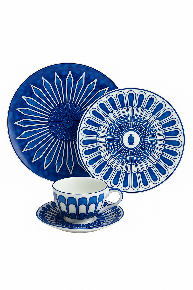 Assiette ceramique style europeen motifs sceau raffines