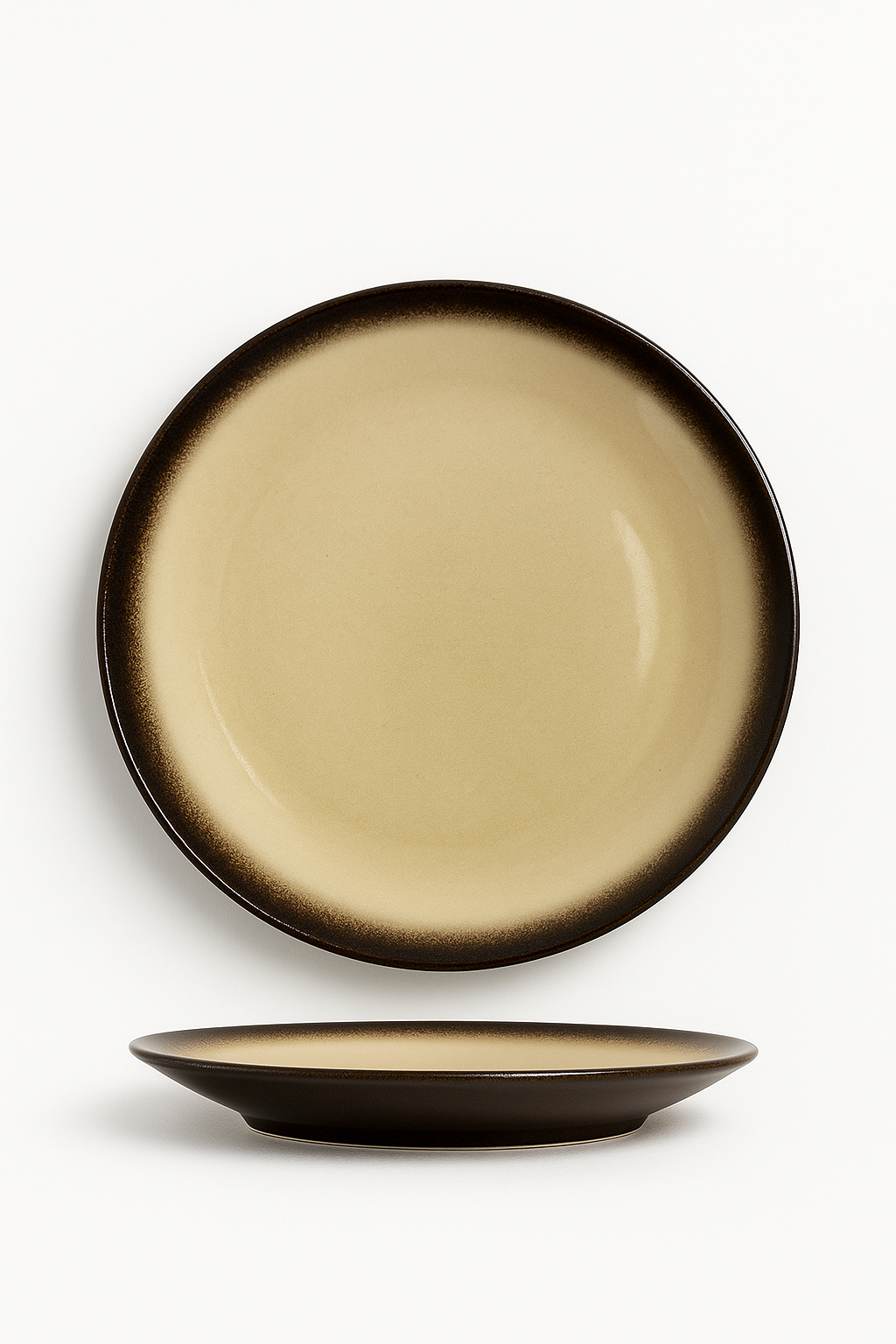 Assiette céramique style japonais glaçure craquelée pour repas