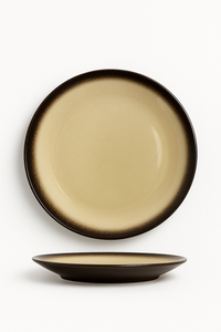 Assiette céramique style japonais glaçure craquelée pour repas