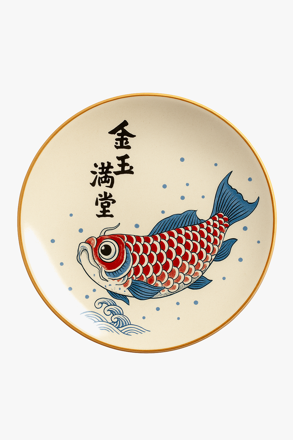 Assiette chinoise arowana ceramique style retro kungfu 150ml