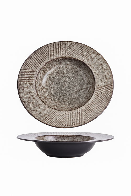 Assiette creuse ceramique style chapeau paille japonais kawaii - vue 2 sur 2