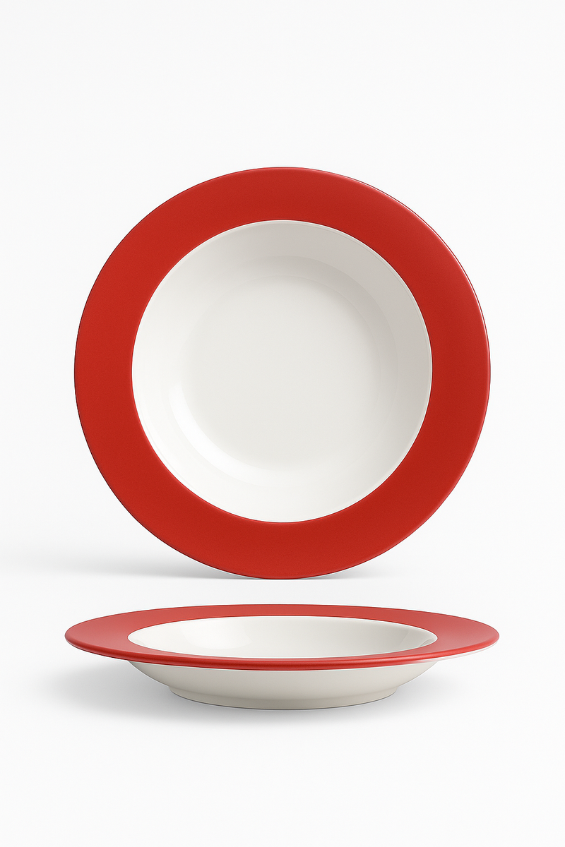 Assiette creuse en céramique style restaurant pour pâtes