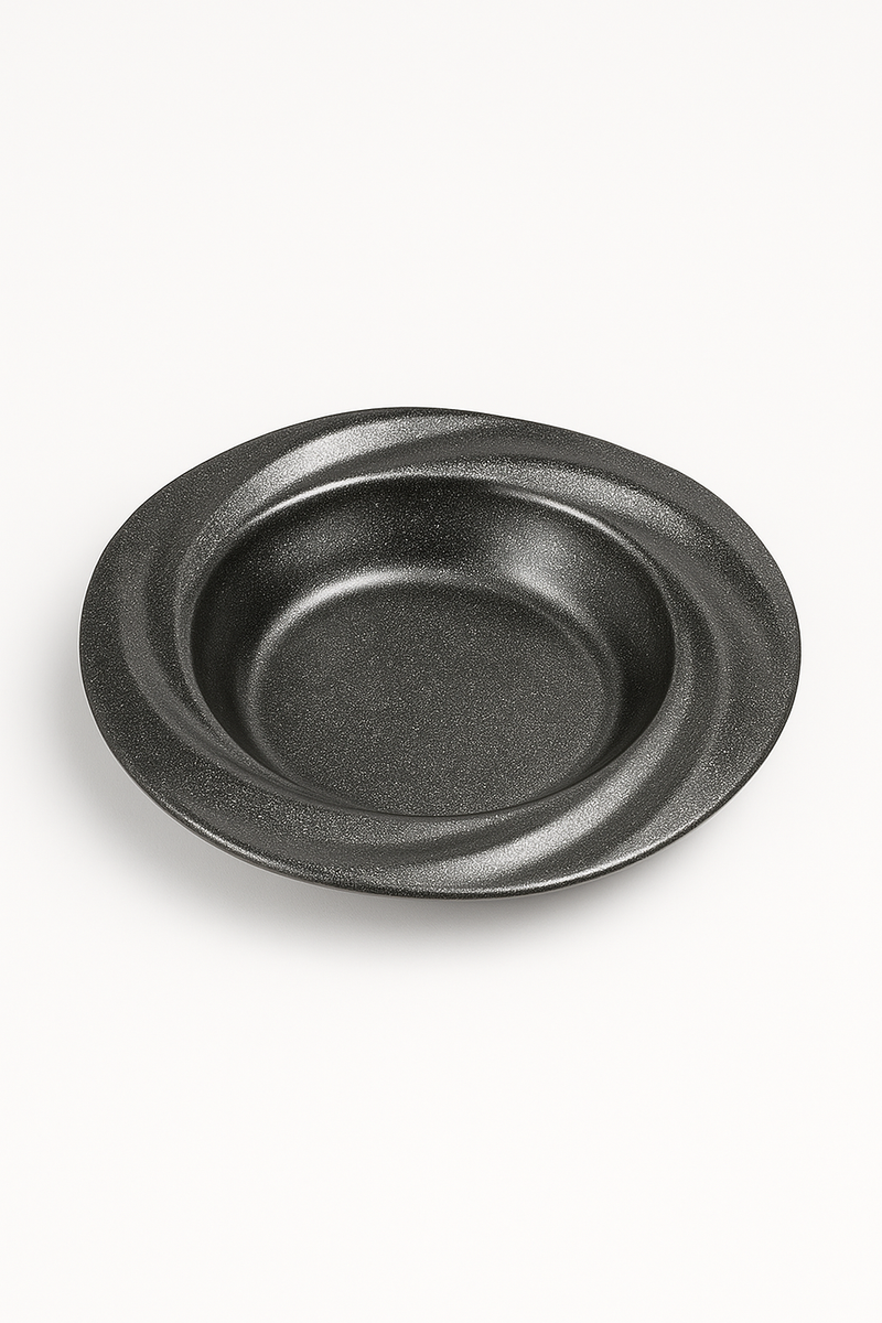 assiette creuse retro inox pour salade pates dessert