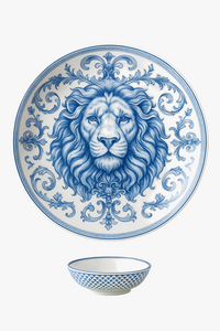 Assiette decorative ceramique motif lion deco murale