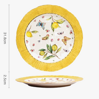 assiette en céramique motif citron style européen élégant