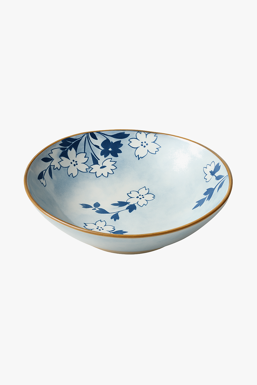 Assiette japonaise en céramique motif floral bol profond