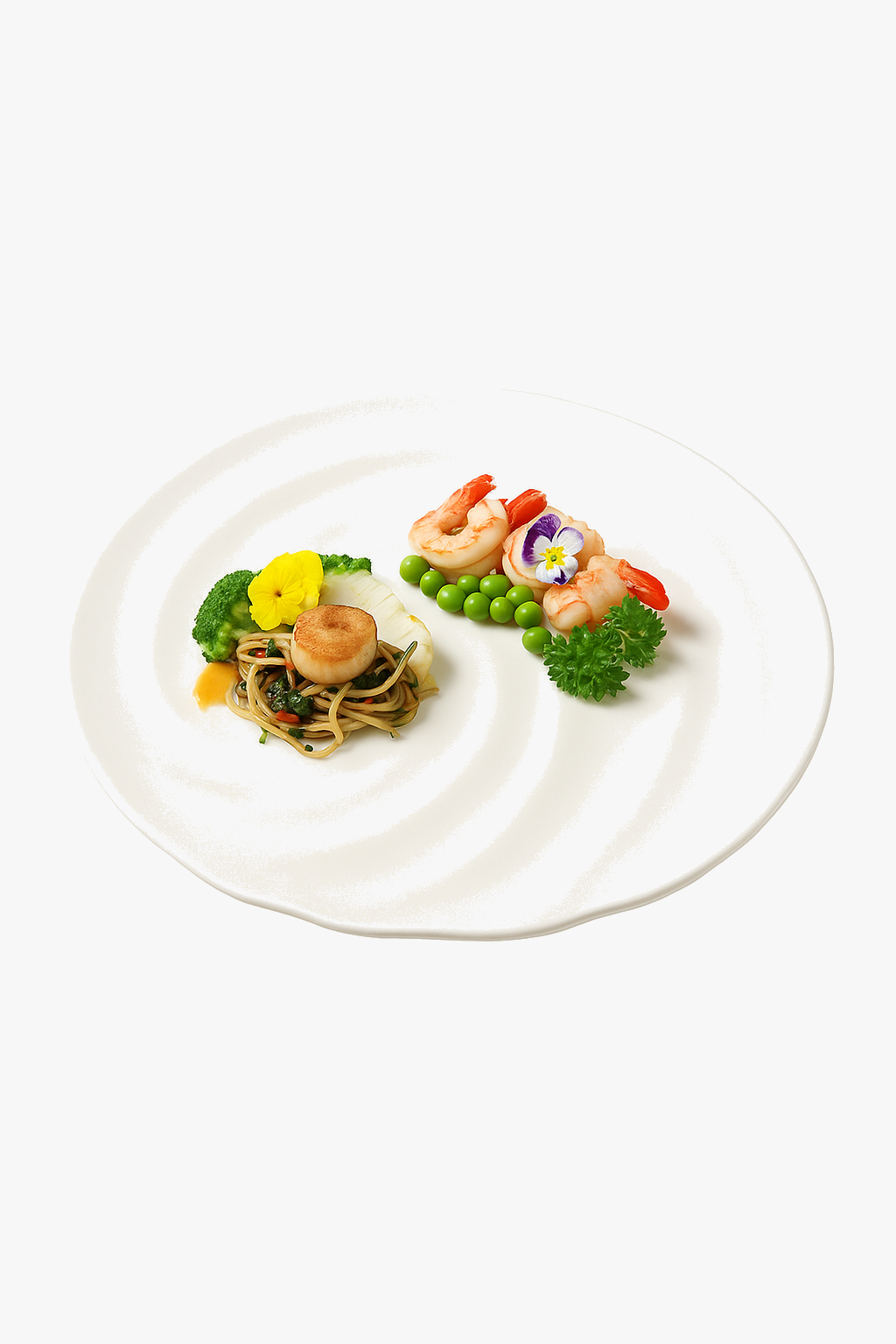 Assiette plate céramique motif filet cuisine design