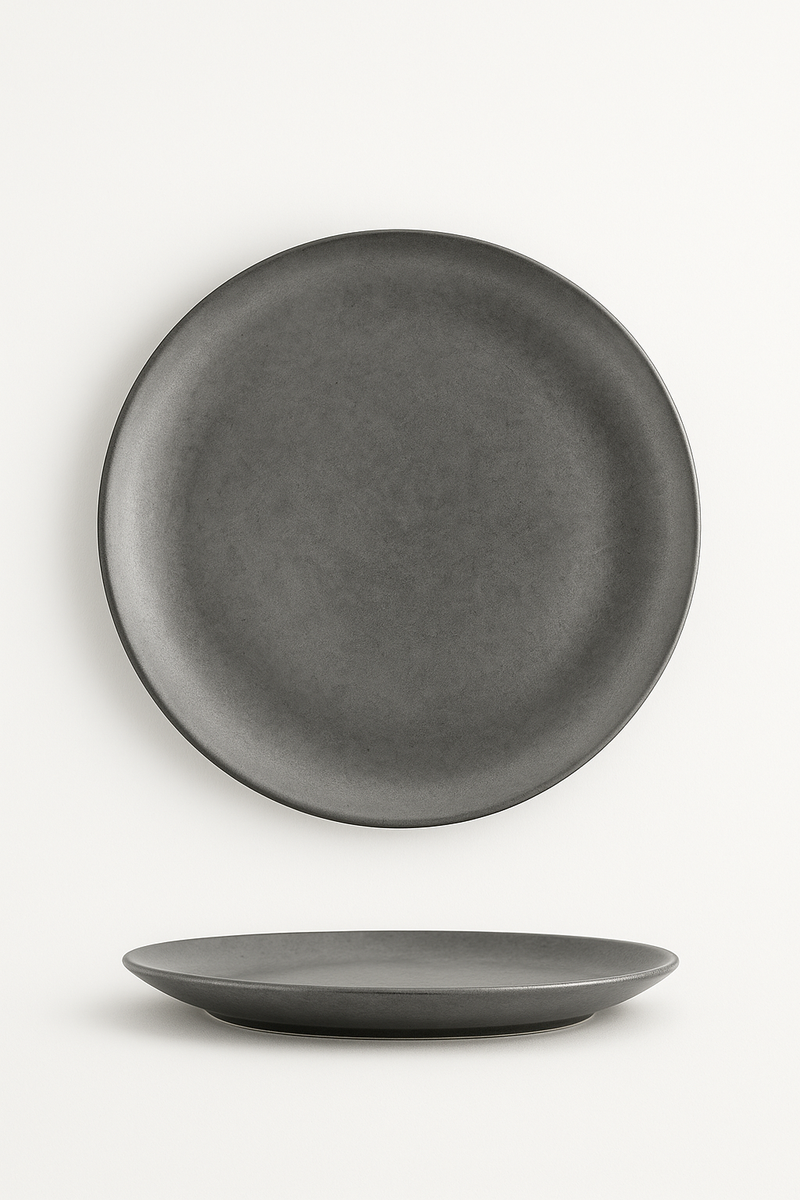 Assiette plate inox style industriel vintage camping western