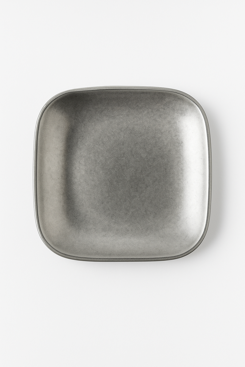 Assiette plate vintage acier inox style industriel camping