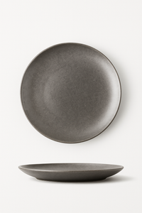 Assiette plate vintage acier inox style industriel camping
