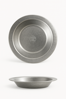 assiette plate vintage acier inox style industriel camping