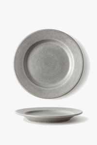 Assiette plate vintage acier inoxydable style industriel camping