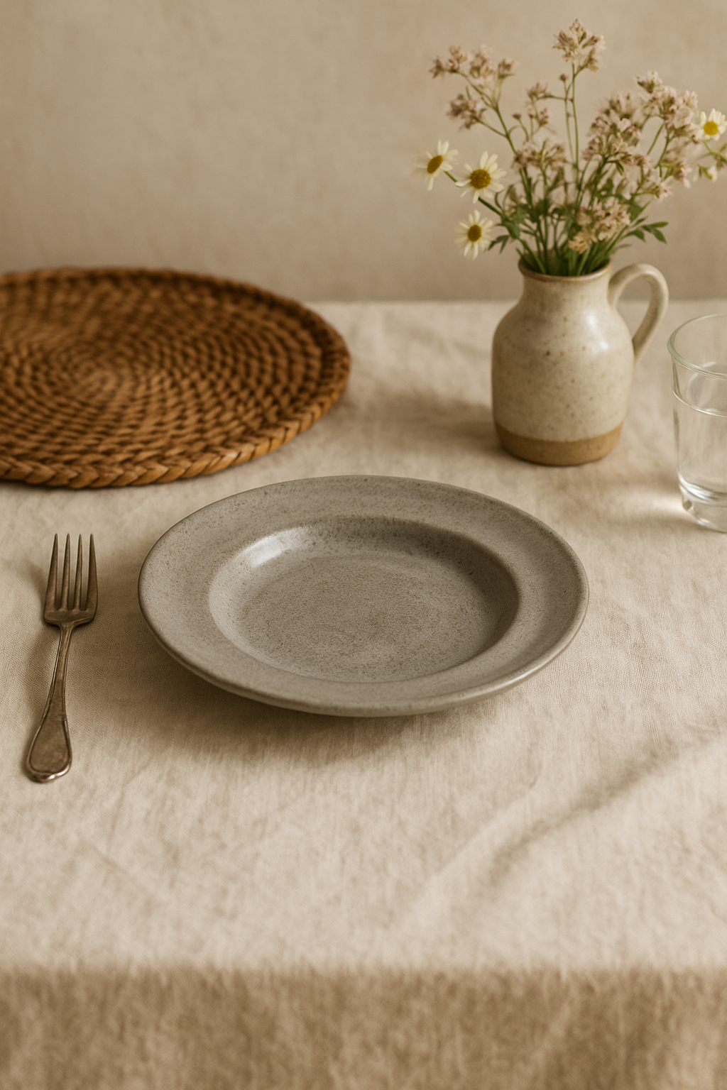 Assiette plate vintage acier inoxydable style industriel camping