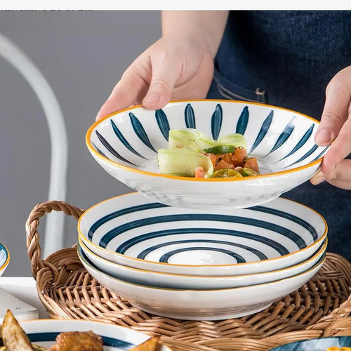 Assiette porcelaine style japonais creuse 18 cm soupe