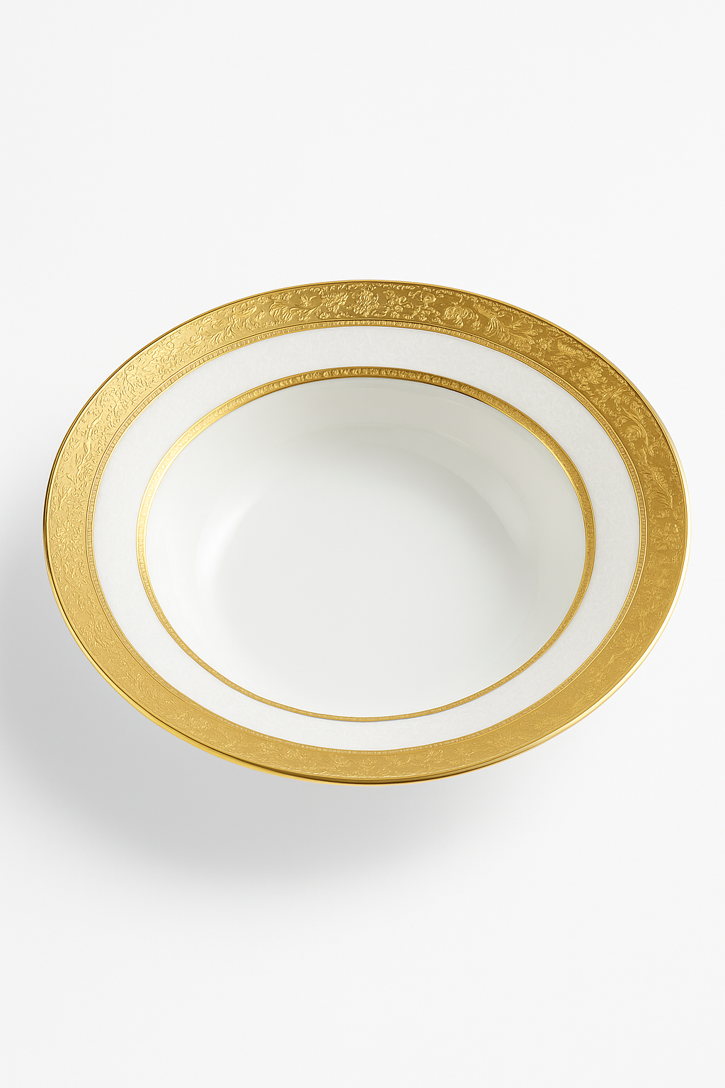Assiette porcelaine style palais relief steak décor européen