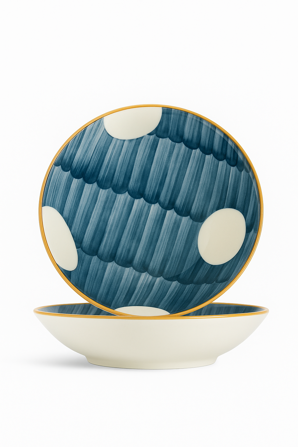 Assiette ronde porcelaine style japonais profonde 18 cm - vue 2 sur 2