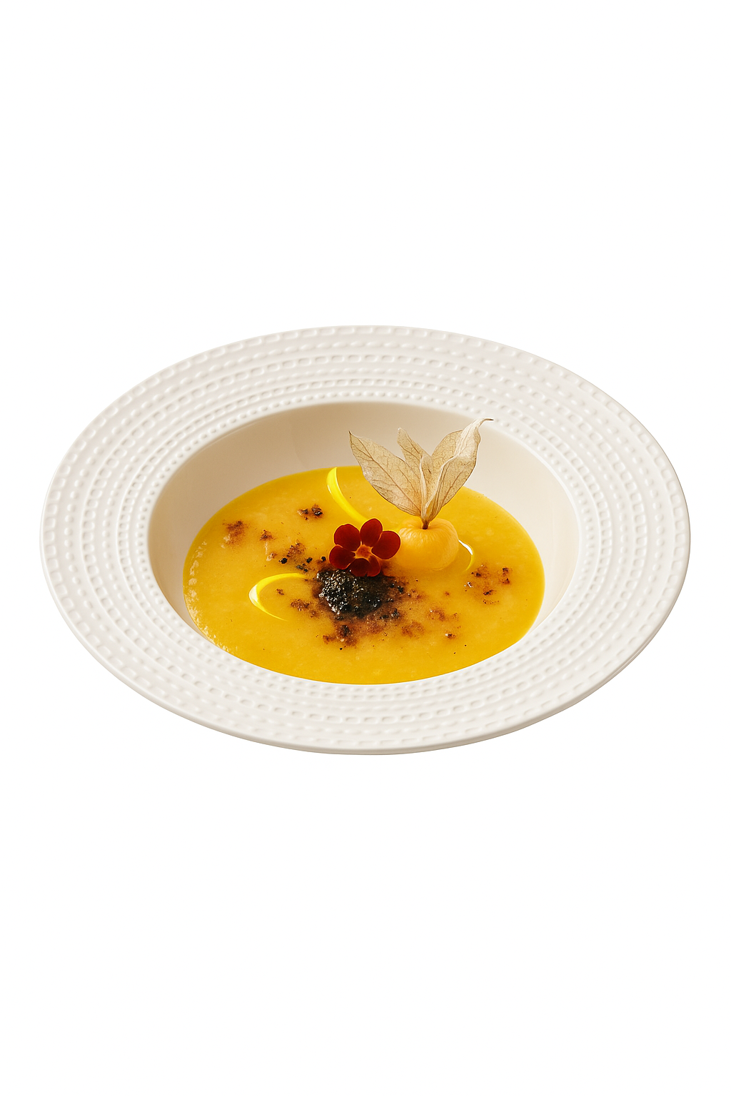 Assiette soupe céramique texture irrégulière style artisanal restaurant - vue 3 sur 2