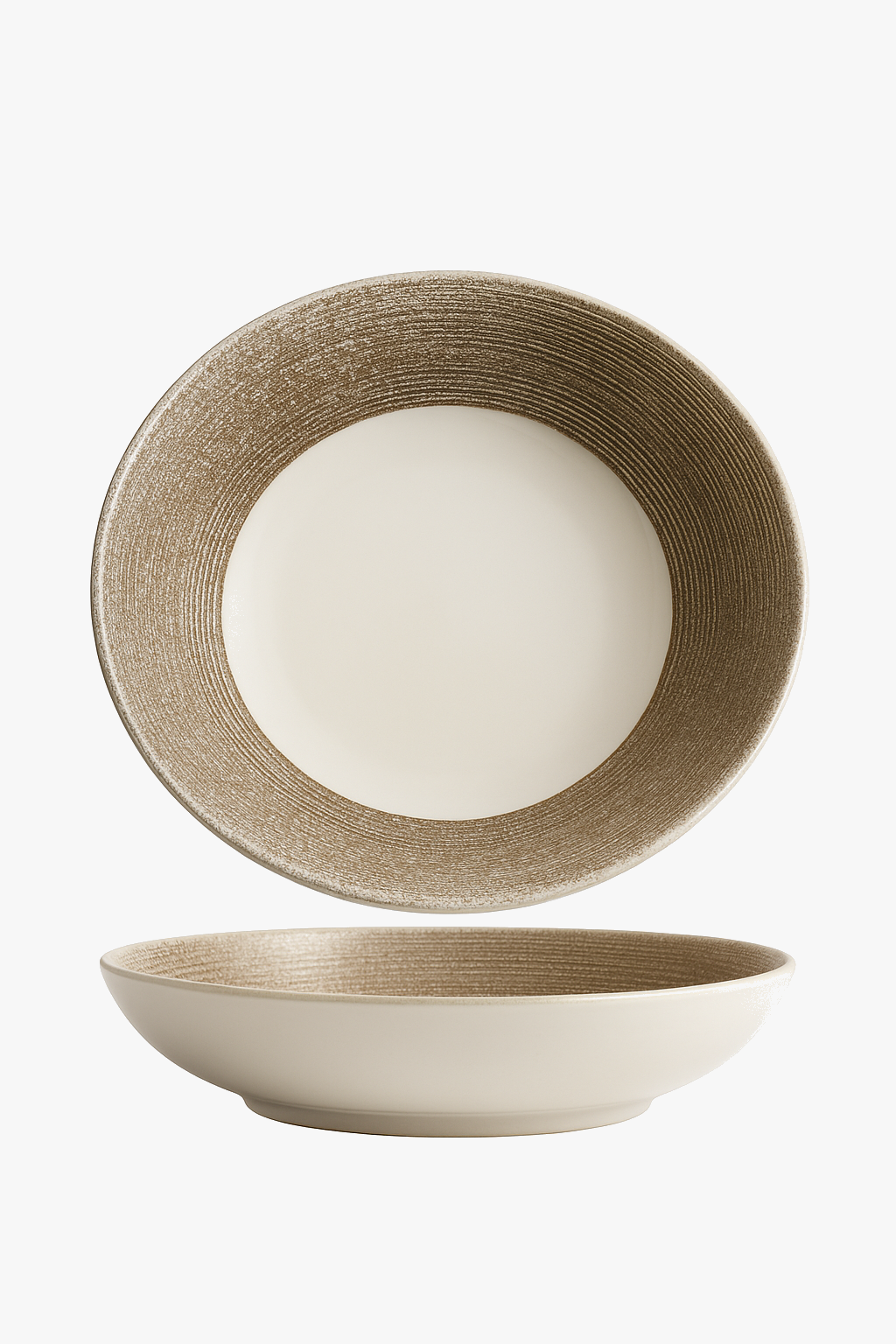 Assiette steak céramique style nordique motif minimaliste