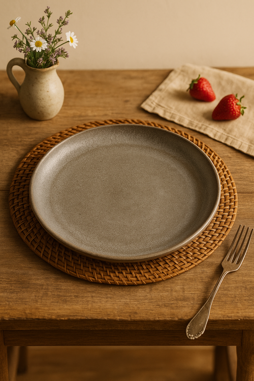 Assiettes acier inoxydable style industriel retro plateaux cafe - vue 2 sur 2