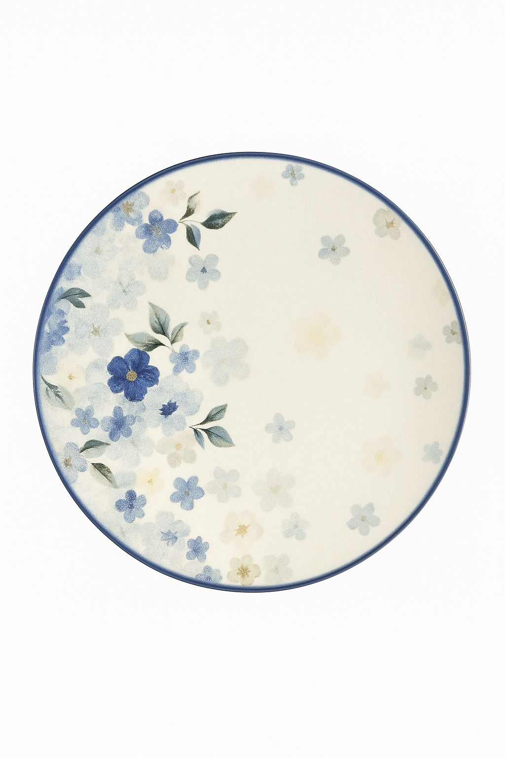 Assiettes ceramique emaillee motif floral style japon quotidien - vue 2 sur 2