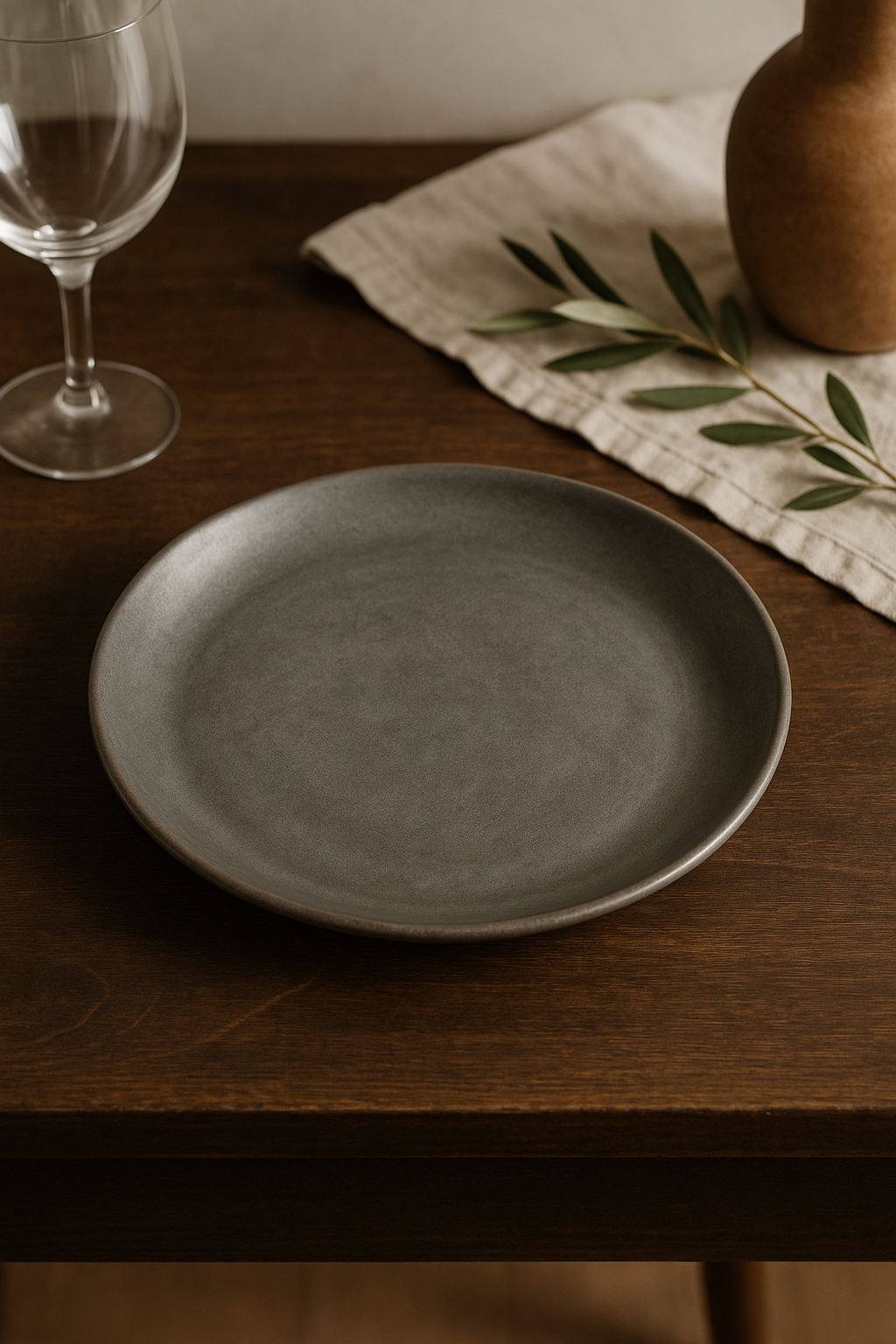 Assiettes plates acier inoxydable style nordique vintage